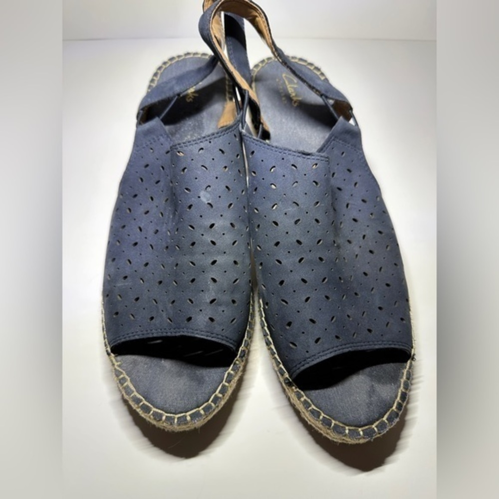 Clarks Artisan Espadrilles Navy Slip On Size 12m - image 8